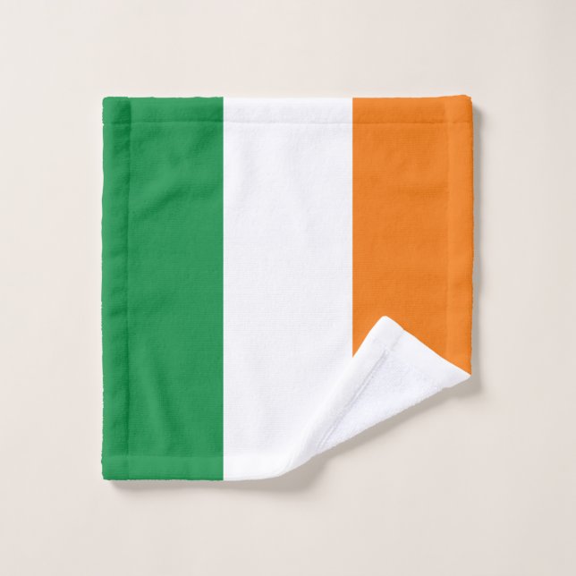 Éire Irish flag bath towel set made in USA (Wash Cloth)