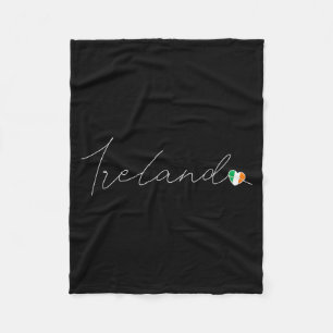 Éire Simple Love Irish Flag Heart On Ireland Fleece Blanket