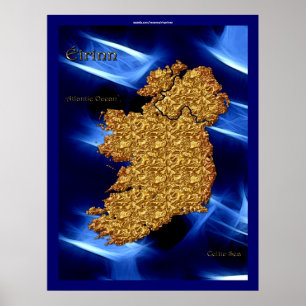 Éirinn Map of Ireland Art Poster