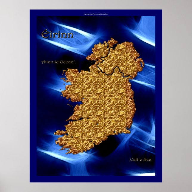 Éirinn Map of Ireland Art Poster (Front)