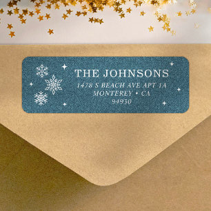 Eis Glitter Snowflakes Return Address Label