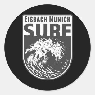 Eisch, Munich Surf Souvenir Surfing Waves Vacation Classic Round Sticker