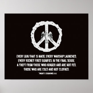 Eisenhower Quotation Peace Poster Print
