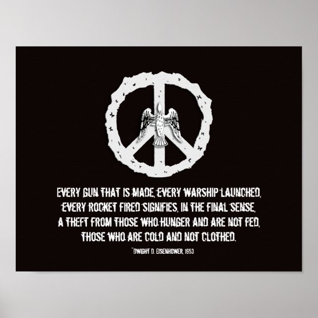 Eisenhower Quotation Peace Poster Print (Front)