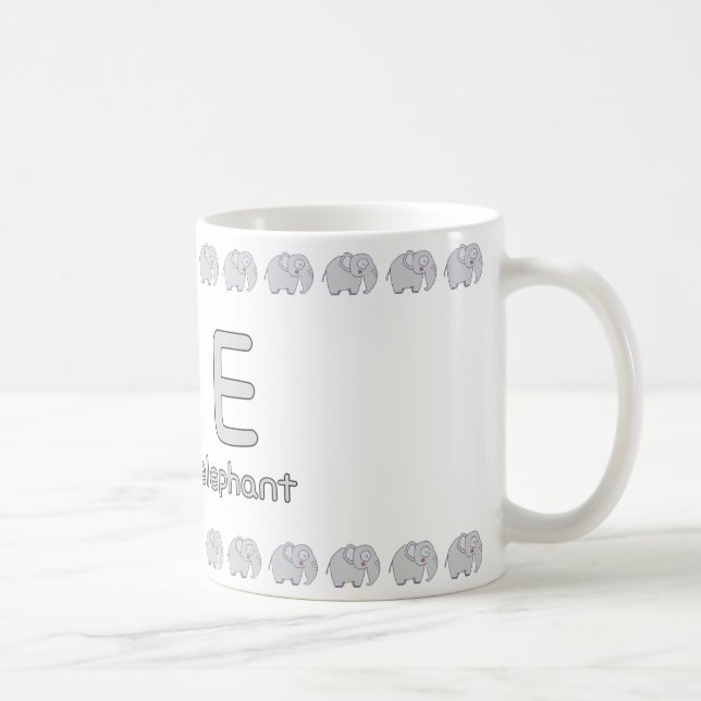 EisforElephant–FunAlphabetCupDesign Coffee Mug (Right)