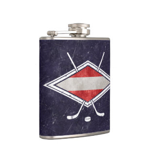 Eishockey Ice Hockey Austria Flag Logo Hip Flask