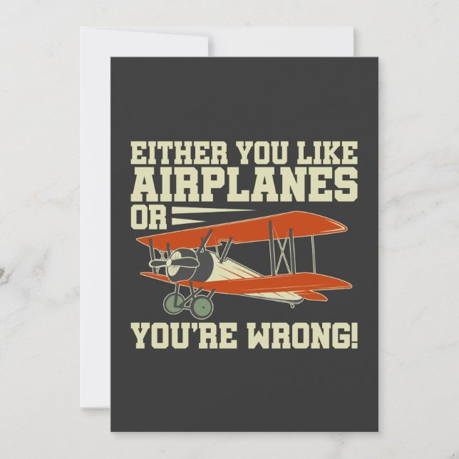 Either You Like Aeroplanes Or You're Wrong! Holiday Card (Front)
