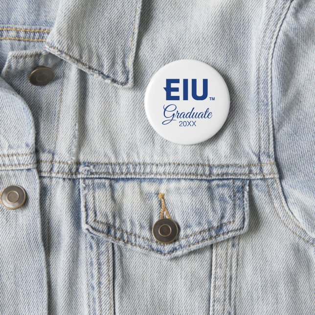 EIU Block Letter 6 Cm Round Badge (In Situ)