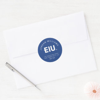 EIU Block Letter Classic Round Sticker