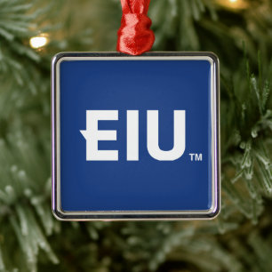 EIU Block Letter Metal Ornament