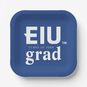 EIU Block Letter Paper Plate