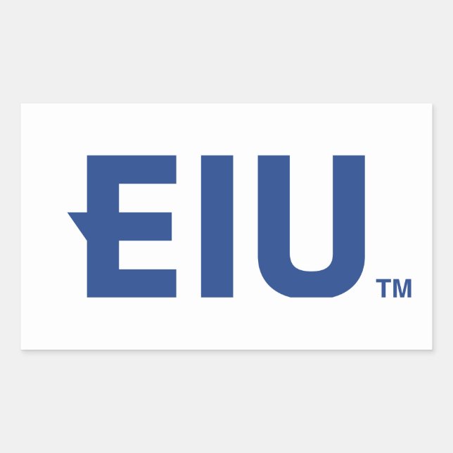 EIU Block Letter Rectangular Sticker (Front)