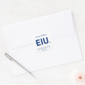 EIU Block Letter Square Sticker