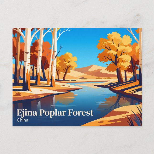 Ejina Poplar Forest China Postcard (Front)