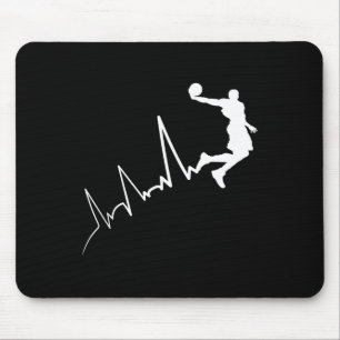 EKG frequency of basketball player heartbeat dunki Mouse Pad