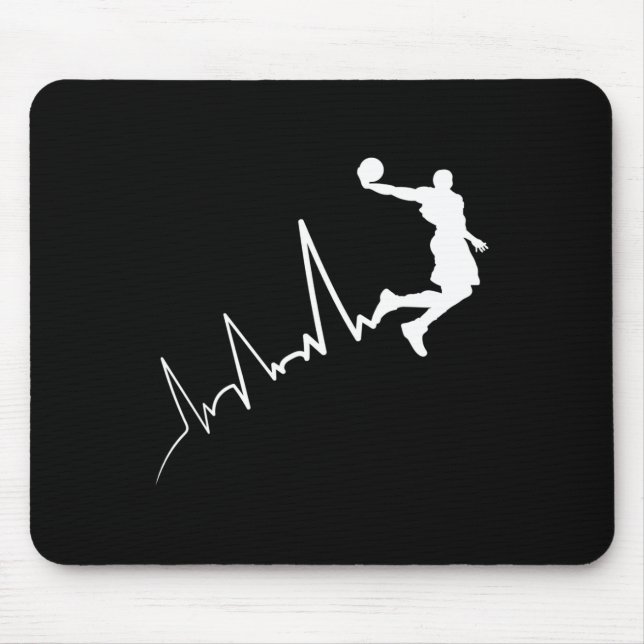 EKG frequency of basketball player heartbeat dunki Mouse Pad (Front)
