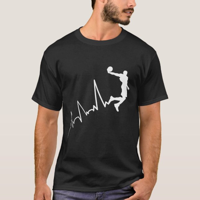 EKG frequency of basketball player heartbeat dunki T-Shirt (Front)