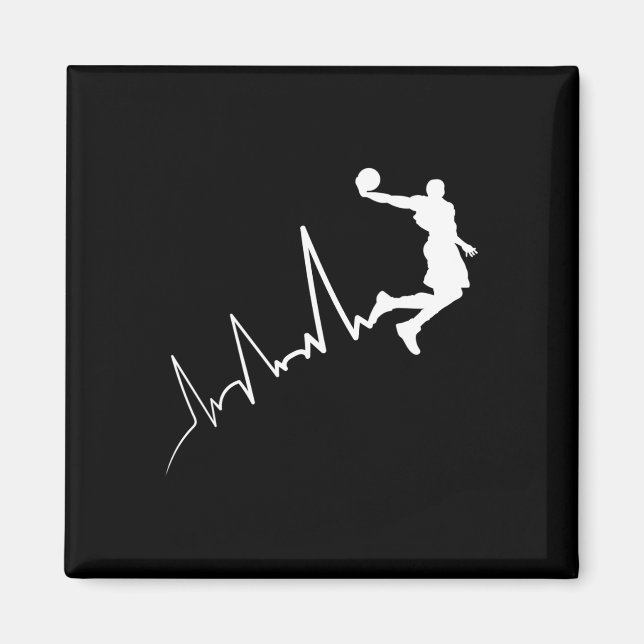 Ekg Frequency Of Bysketbyll Player Heartbeat Dunki Magnet (Front)