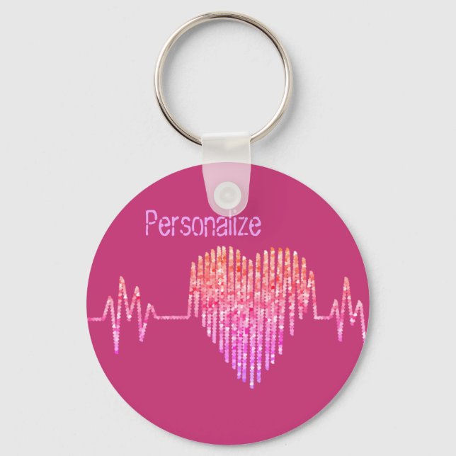 EKG heart keychain (Front)