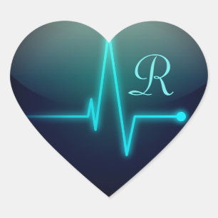  EKG heart medical black blue elegant nurse doctor Sticker