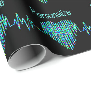 EKG heart medical ekg line Wrapping Paper