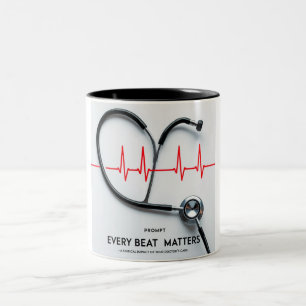 EKG Heartbeat Mug: Celebrate Healthcare with Love Two-Tone Coffee Mug