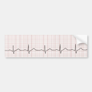 EKG heartbeat on graph paper, PhD (doctor) pulse Bumper Sticker