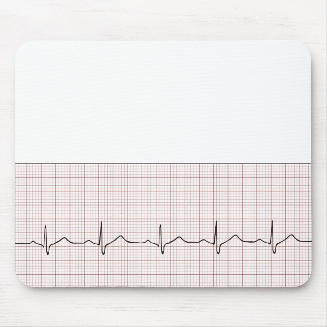 EKG heartbeat on graph paper, PhD (doctor) pulse Mouse Pad (Front)