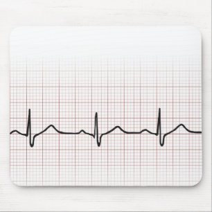 EKG heartbeat on graph paper, PhD (doctor) pulse Mouse Pad