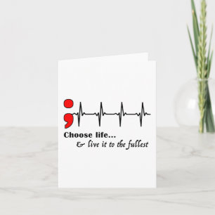 Ekg Semicolon Suicide Awareness Prevention Card