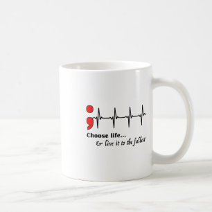 Ekg Semicolon Suicide Awareness Prevention Coffee Mug