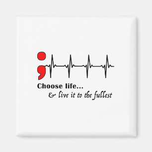 Ekg Semicolon Suicide Awareness Prevention Magnet