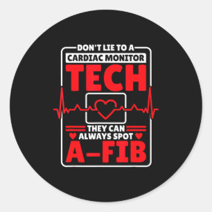 Ekg Tech They Can Always Spot A Fib, Ecg Tech Classic Round Sticker