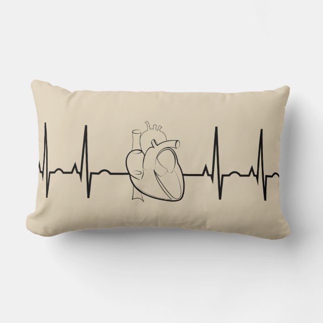 EKG with Realistic Heart Lumbar Cushion (Front)