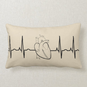 EKG with Realistic Heart Lumbar Cushion