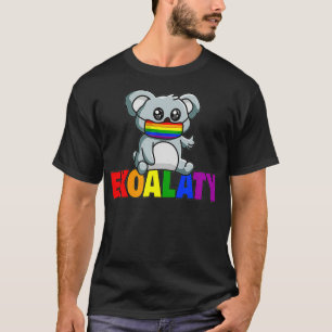 Ekoalaty Cute Koala Bear Rainbow Flag Face Mask Ga T-Shirt