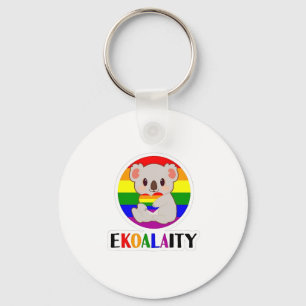 Ekoalaty Equality Gay Koala Bear Funny LGBT Rainbo Key Ring