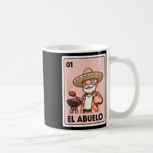 El Abuelo Grilling Grandpa Mexican Bingo Card  Coffee Mug