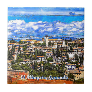 El Albayzín, Granada, Andalusia, Spain. Ceramic Tile