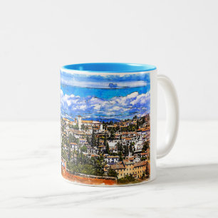 El Albayzín, Granada, Andalusia, Spain. Two-Tone Coffee Mug