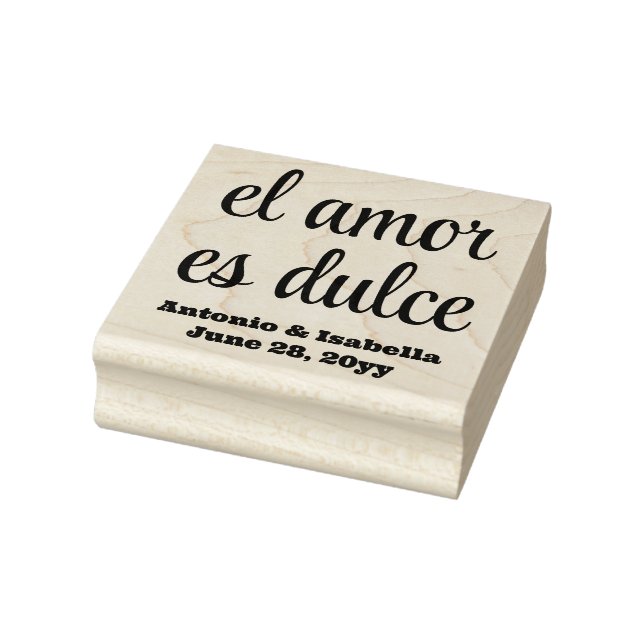 El amor es dulce wedding reception treat for guest rubber stamp (Stamp)
