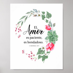 El amor es paciente, es bondadoso 1corintios poster