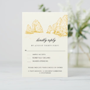 El Arco Cabo San Lucas Kindly Reply   Meal Options RSVP Card