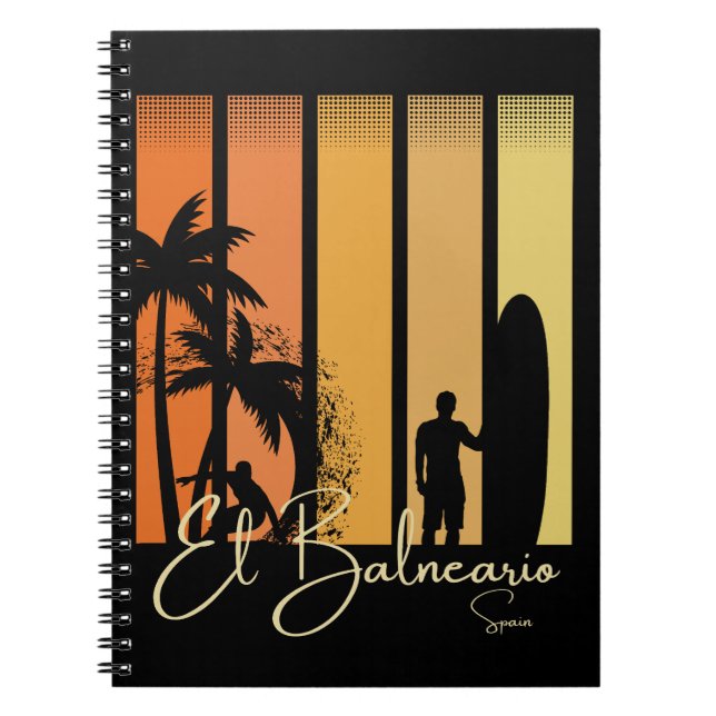 El Balneario Spain Surfing Beach Notebook (Front)