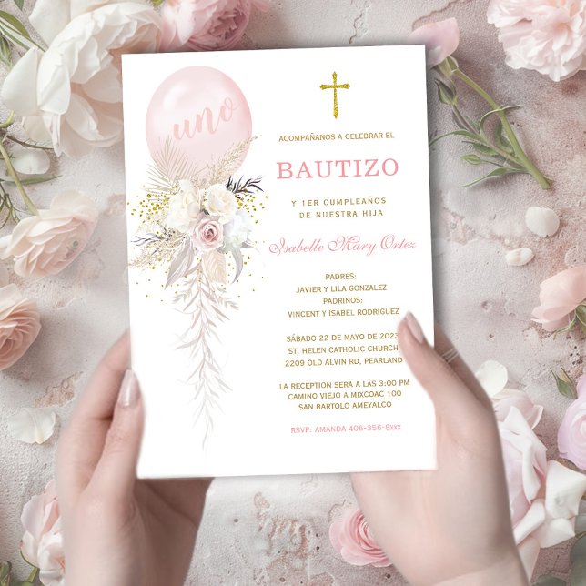 El Bautizo y Primer Añito invitación de nuestra hi Invitation (Creator Uploaded)