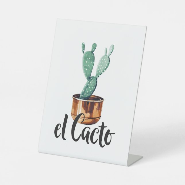 El Cactus Pedestal Sign (Front)