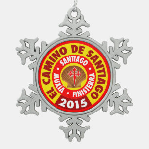 El Camino De Santiago 2015 Snowflake Pewter Christmas Ornament