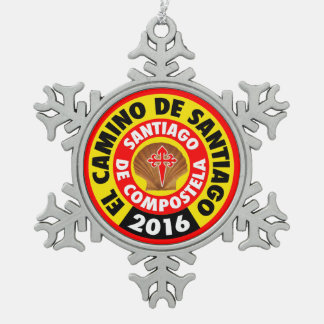 El Camino de Santiago 2016 Snowflake Pewter Christmas Ornament