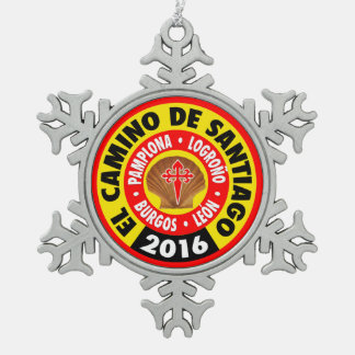 El Camino de Santiago 2016 Snowflake Pewter Christmas Ornament