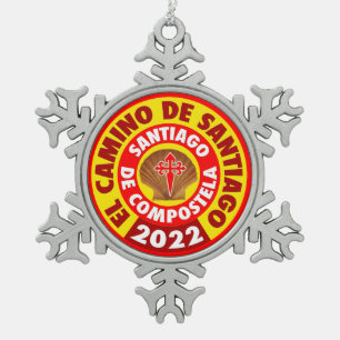 El Camino de Santiago 2022 Snowflake Pewter Christmas Ornament